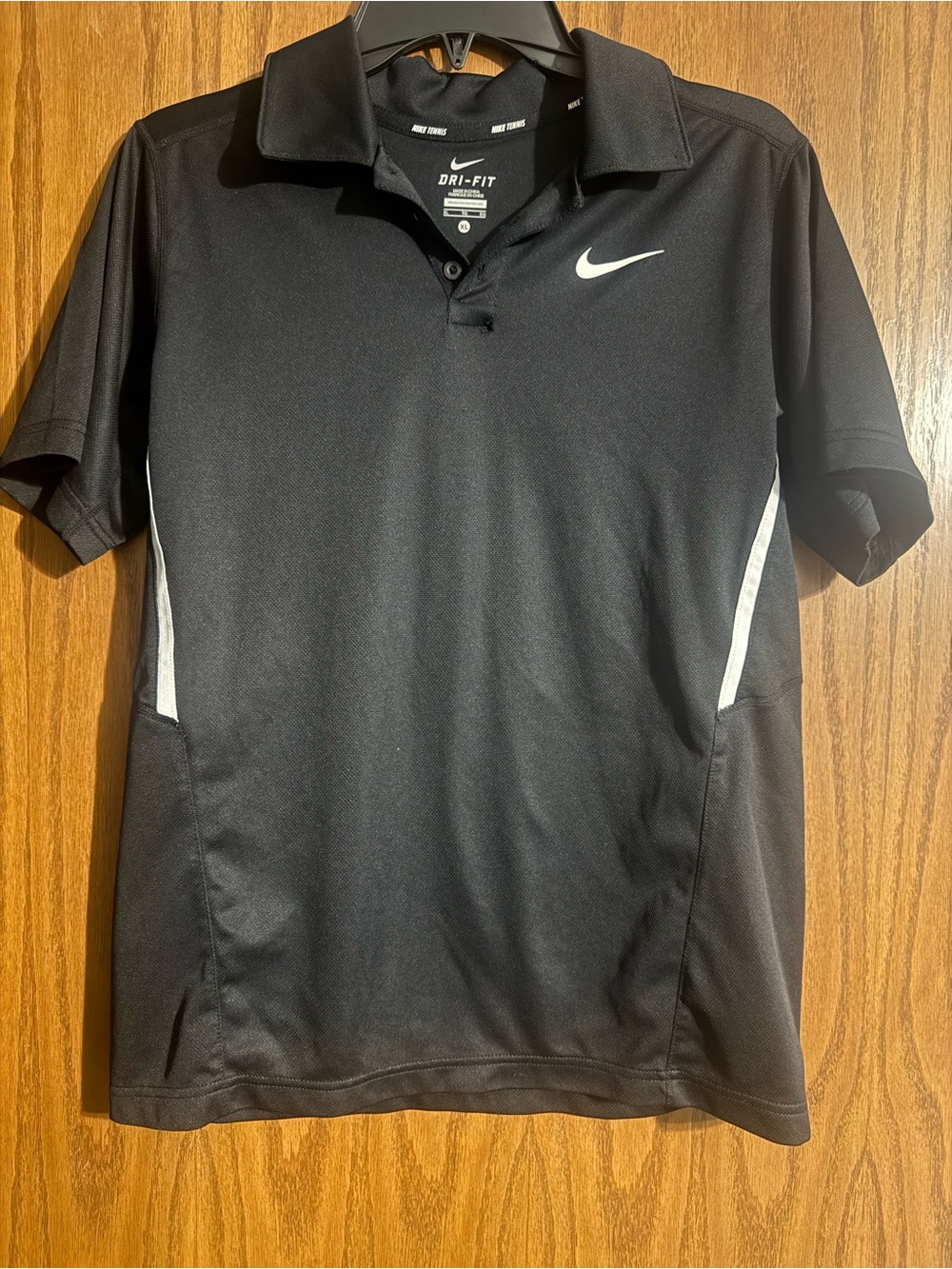 Nike Black Dri-FIT Polo with White Swoosh